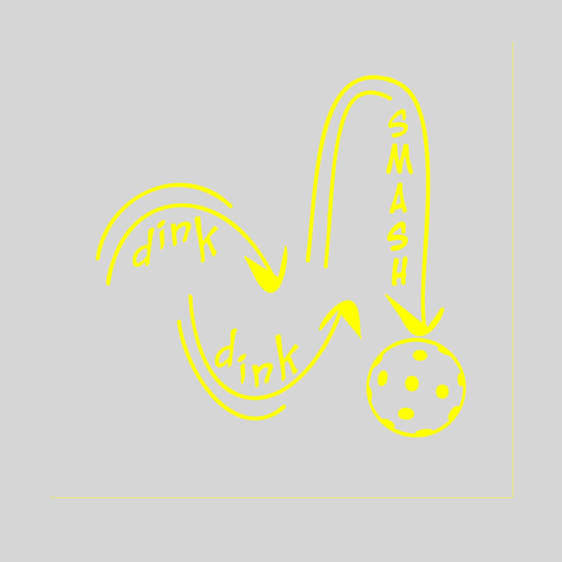 Dink Dink Smash | Pickleball Car Decal And Pickleball Sticker | Customizable Color