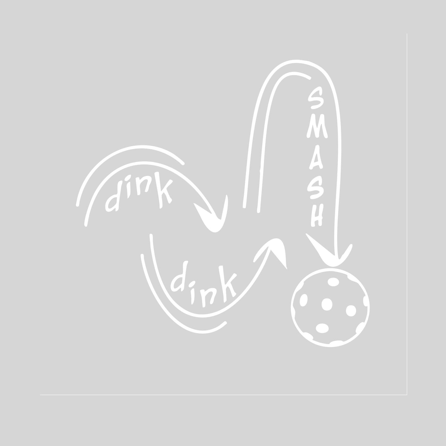 Dink Dink Smash | Pickleball Car Decal And Pickleball Sticker | Customizable Color