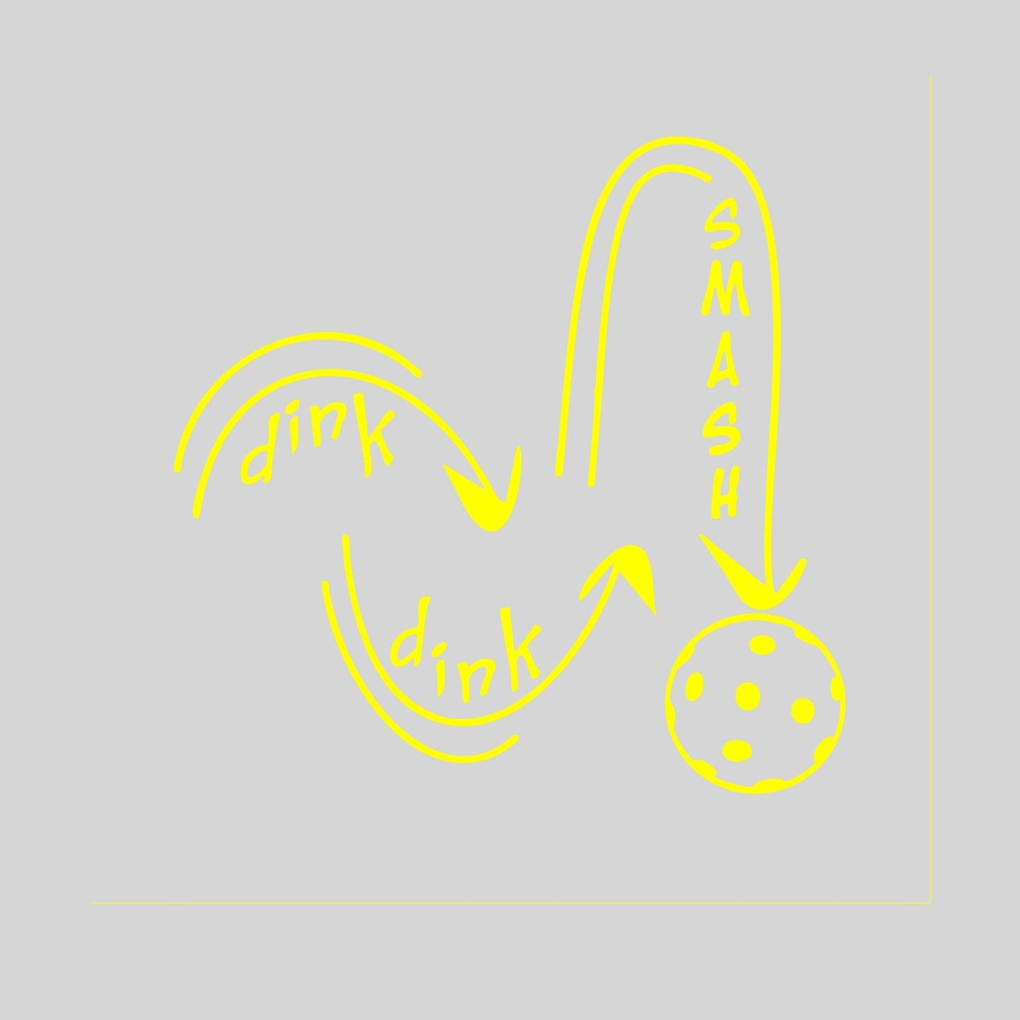 Dink Dink Smash | Pickleball Car Decal And Pickleball Sticker | Customizable Color