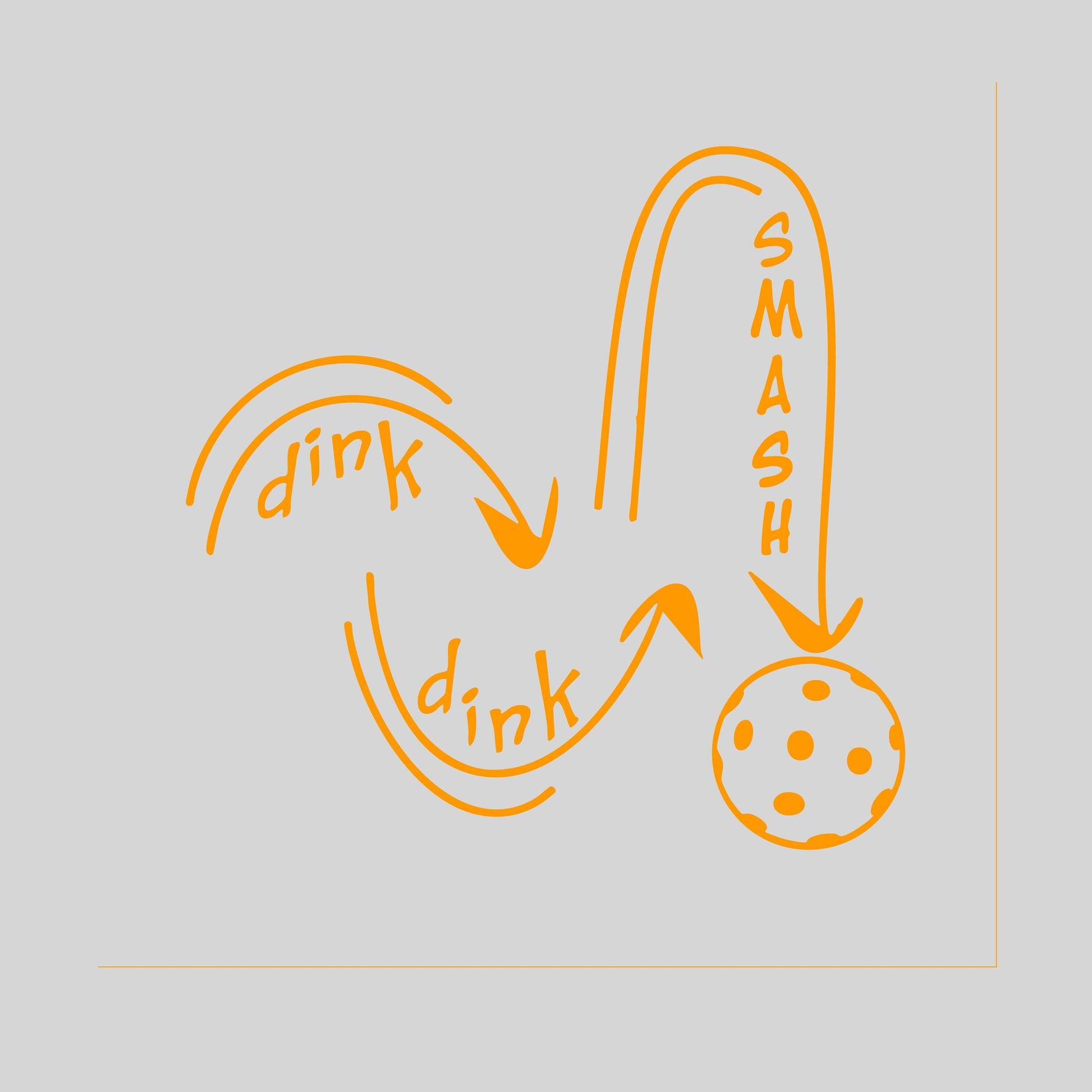 Dink Dink Smash | Pickleball Car Decal And Pickleball Sticker | Customizable Color