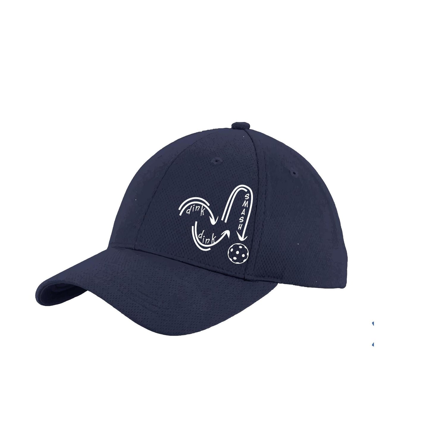 Dink Dink Smash (White) Custom | Pickleball Hat | Moisture-Wicking 100% Polyester