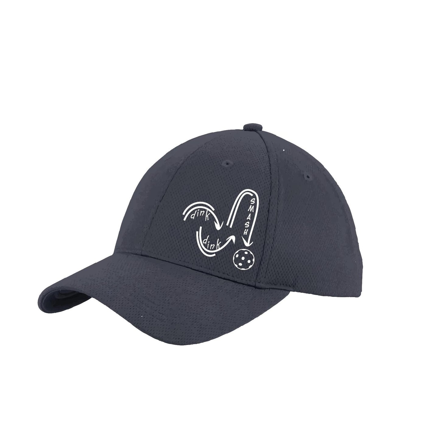 Dink Dink Smash (White) Custom | Pickleball Hat | Moisture-Wicking 100% Polyester