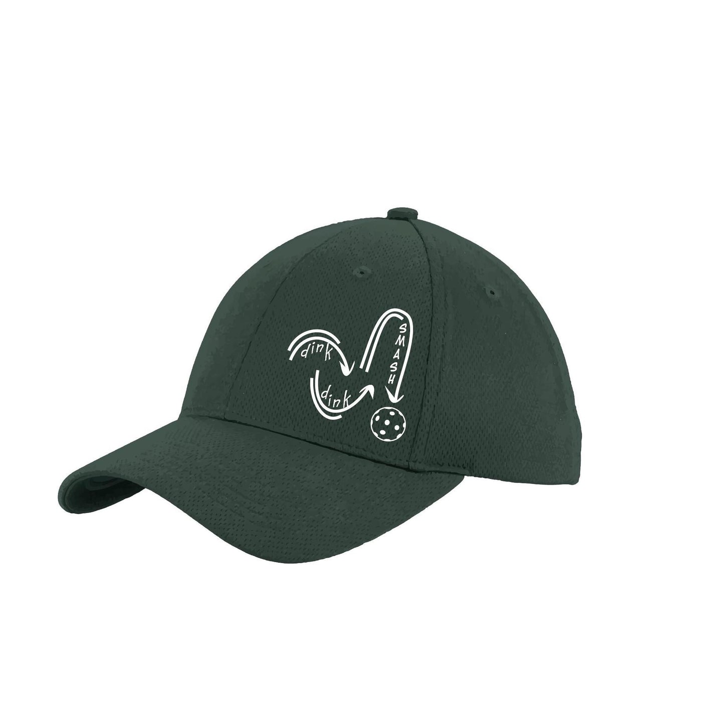 Dink Dink Smash (White) Custom | Pickleball Hat | Moisture-Wicking 100% Polyester