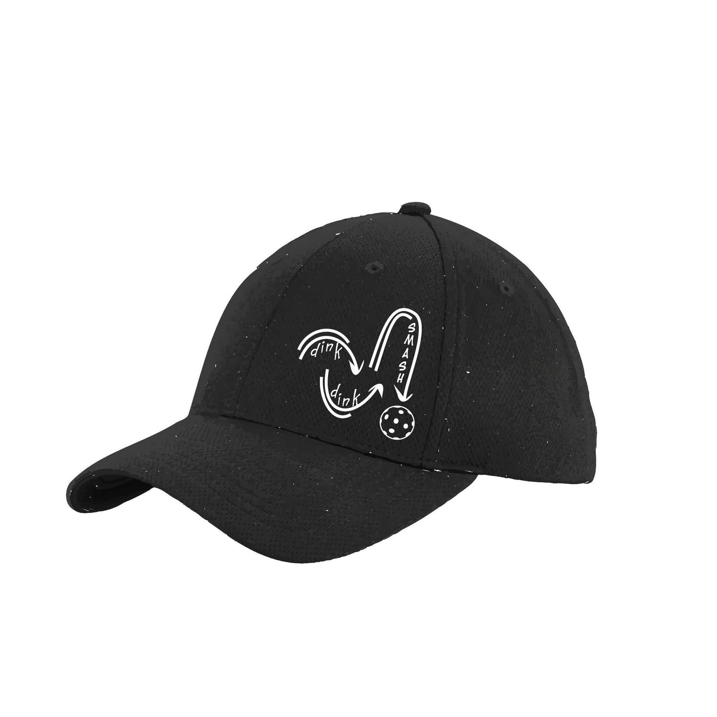 Dink Dink Smash (White) Custom | Pickleball Hat | Moisture-Wicking 100% Polyester