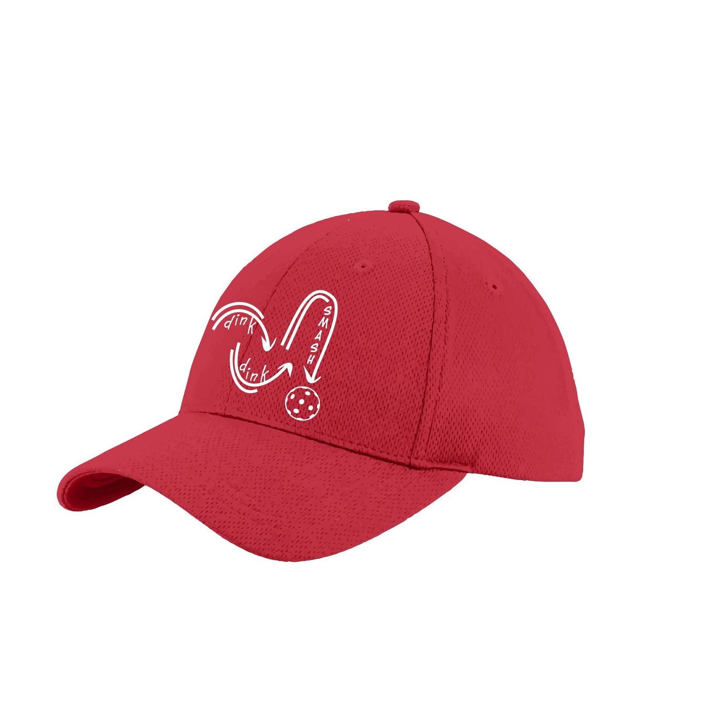 Dink Dink Smash (White) Custom | Pickleball Hat | Moisture-Wicking 100% Polyester
