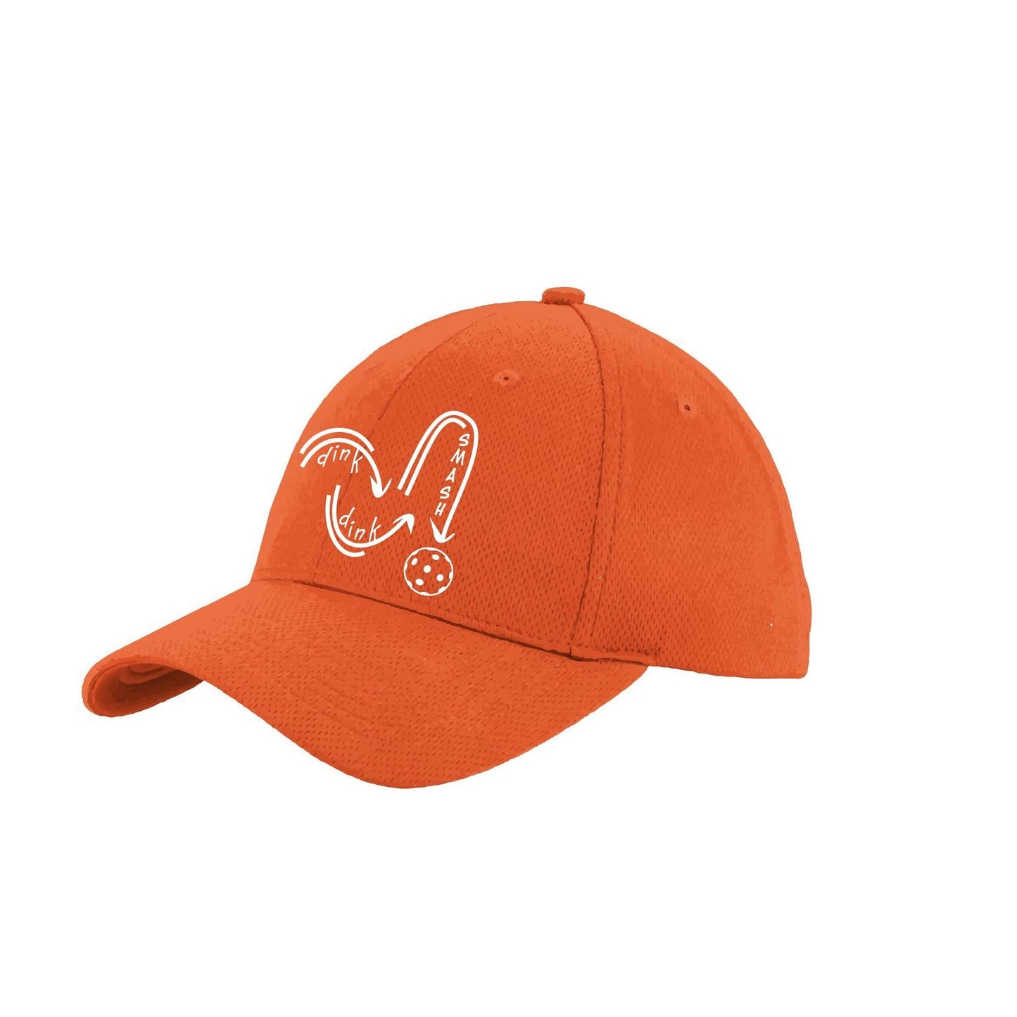 Dink Dink Smash (White) Custom | Pickleball Hat | Moisture-Wicking 100% Polyester