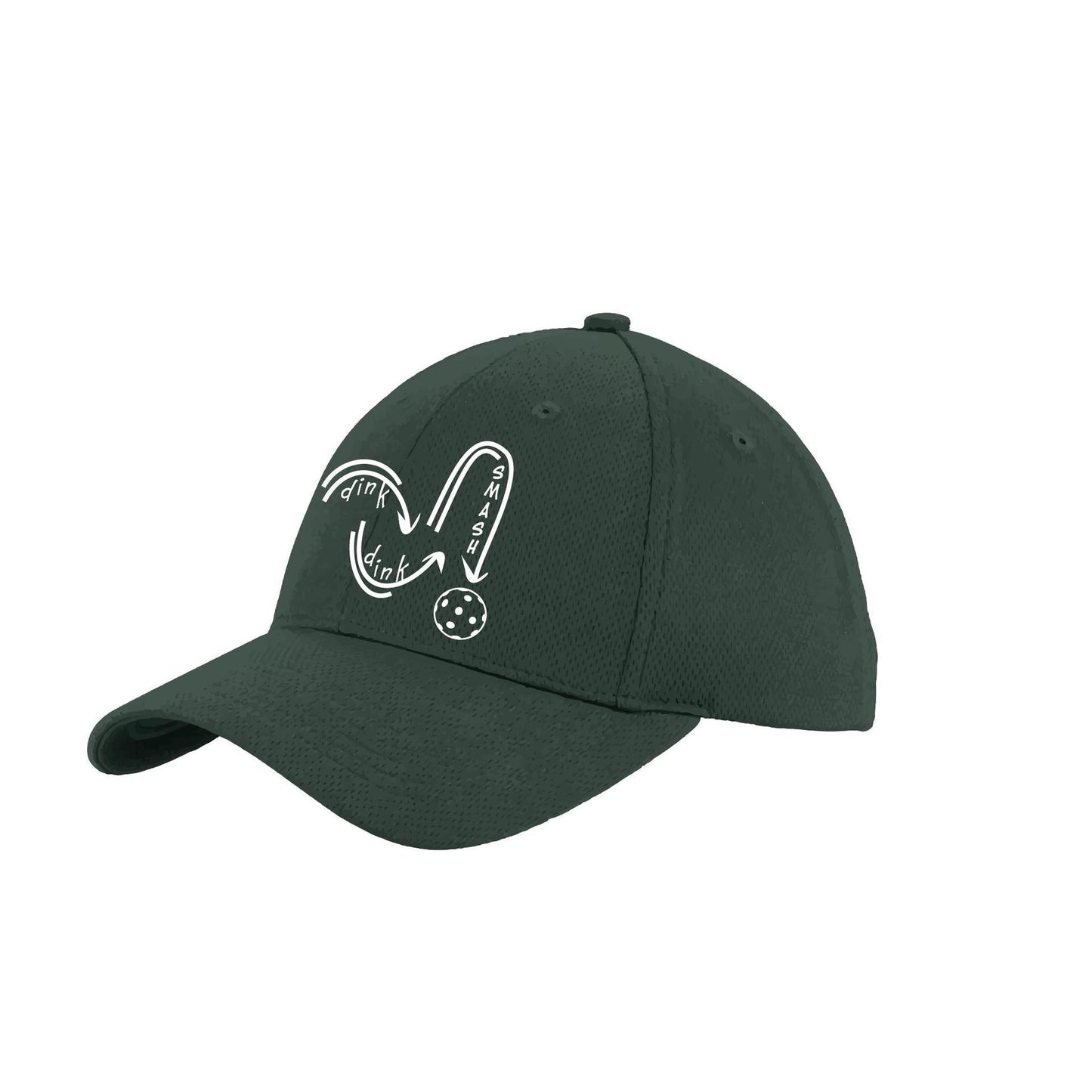 Dink Dink Smash (White) Custom | Pickleball Hat | Moisture-Wicking 100% Polyester