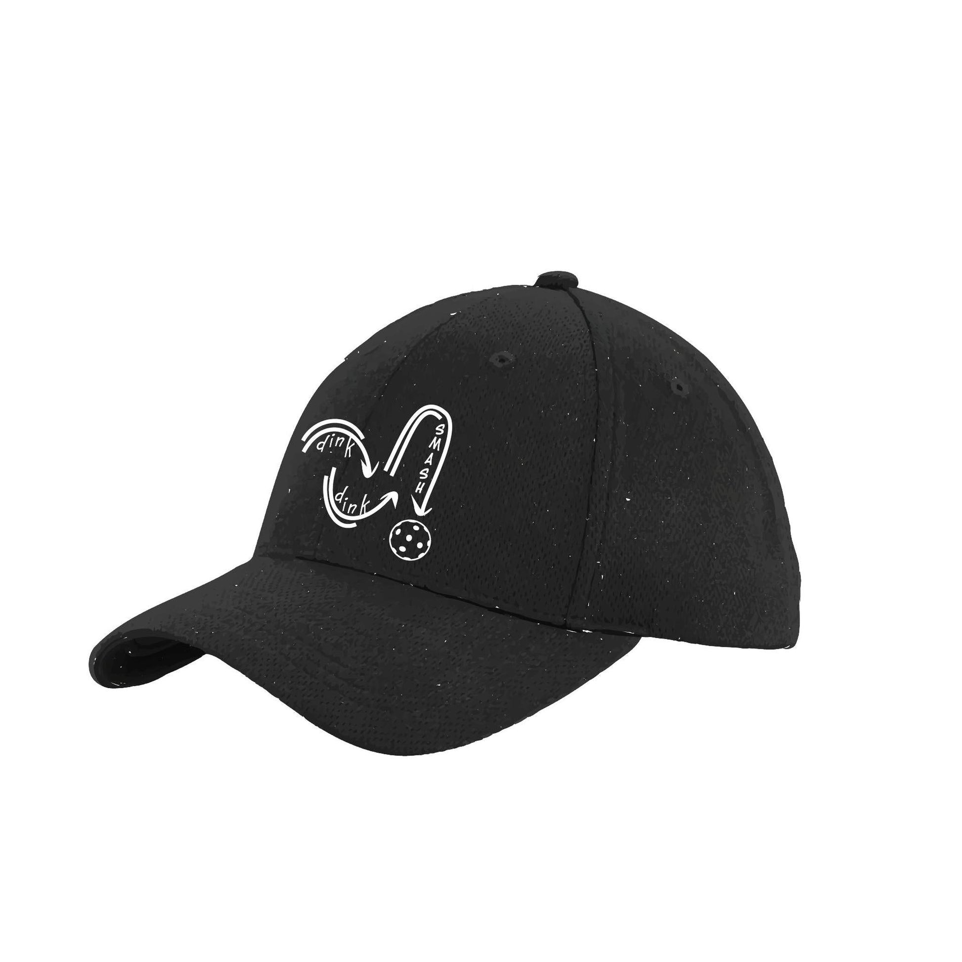 Dink Dink Smash (White) Custom | Pickleball Hat | Moisture-Wicking 100% Polyester