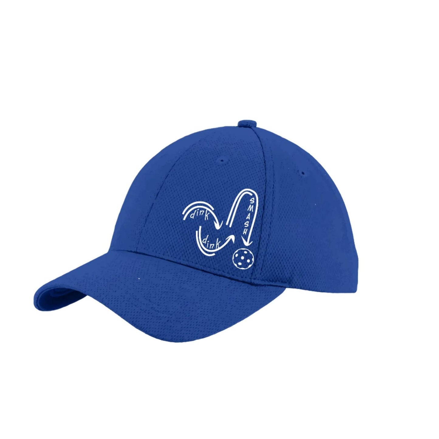 Dink Dink Smash (White) Custom | Pickleball Hat | Moisture-Wicking 100% Polyester