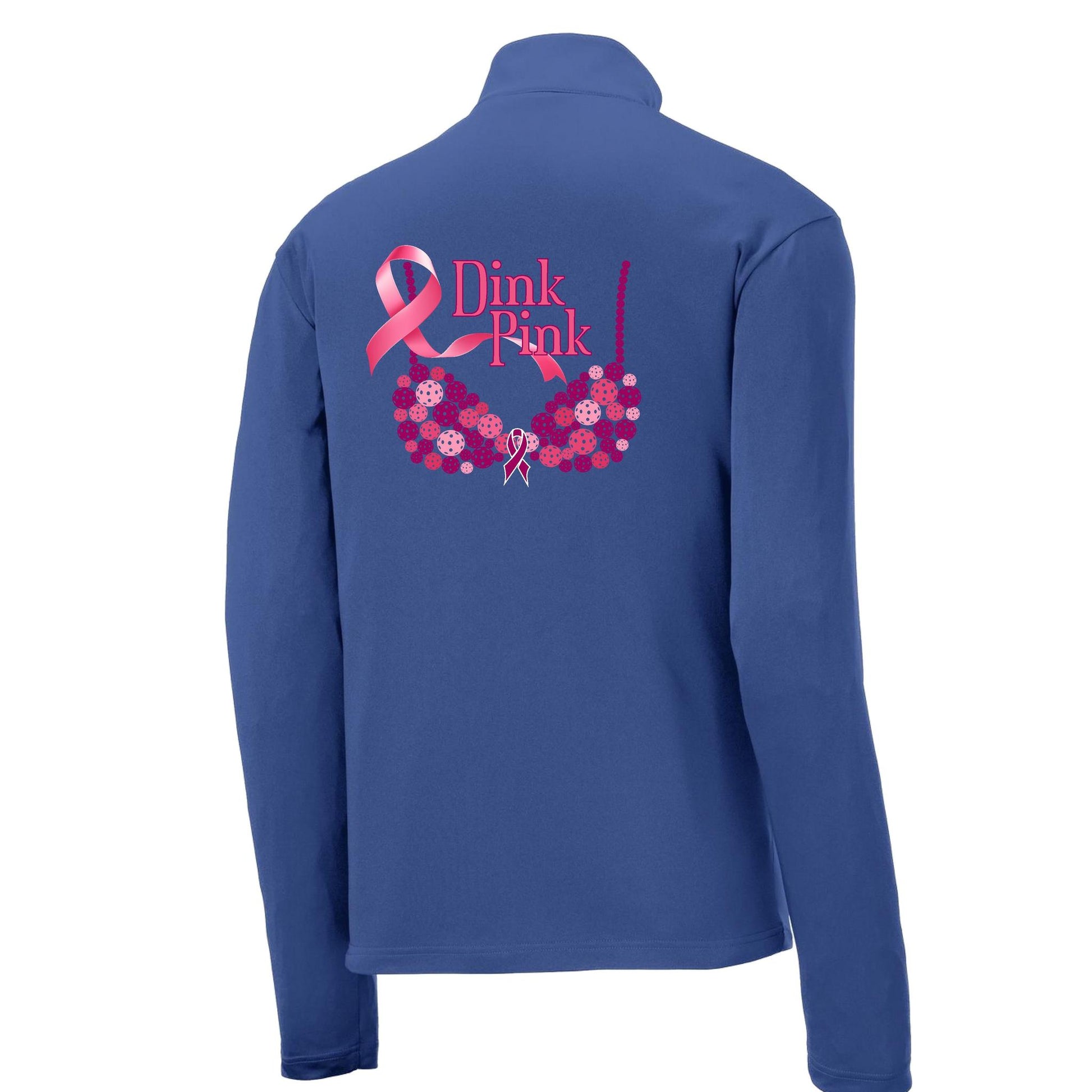 Dink Pink | Men's 1/4 Zip Long Sleeve Pullover Athletic Performance Shirt | 100% Polyester