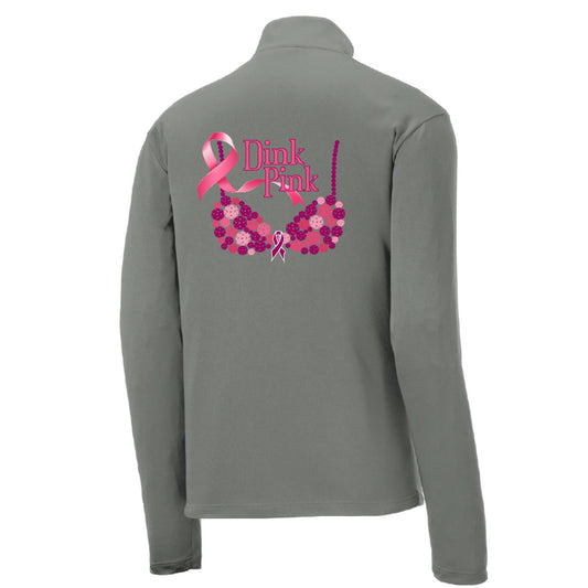 Dink Pink | Men's 1/4 Zip Long Sleeve Pullover Athletic Performance Shirt | 100% Polyester