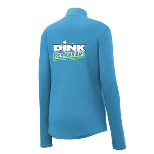 Dink Responsibly | Women's 1/4 Zip Pickleball Performance Pullover Shirt | 100% Polyester