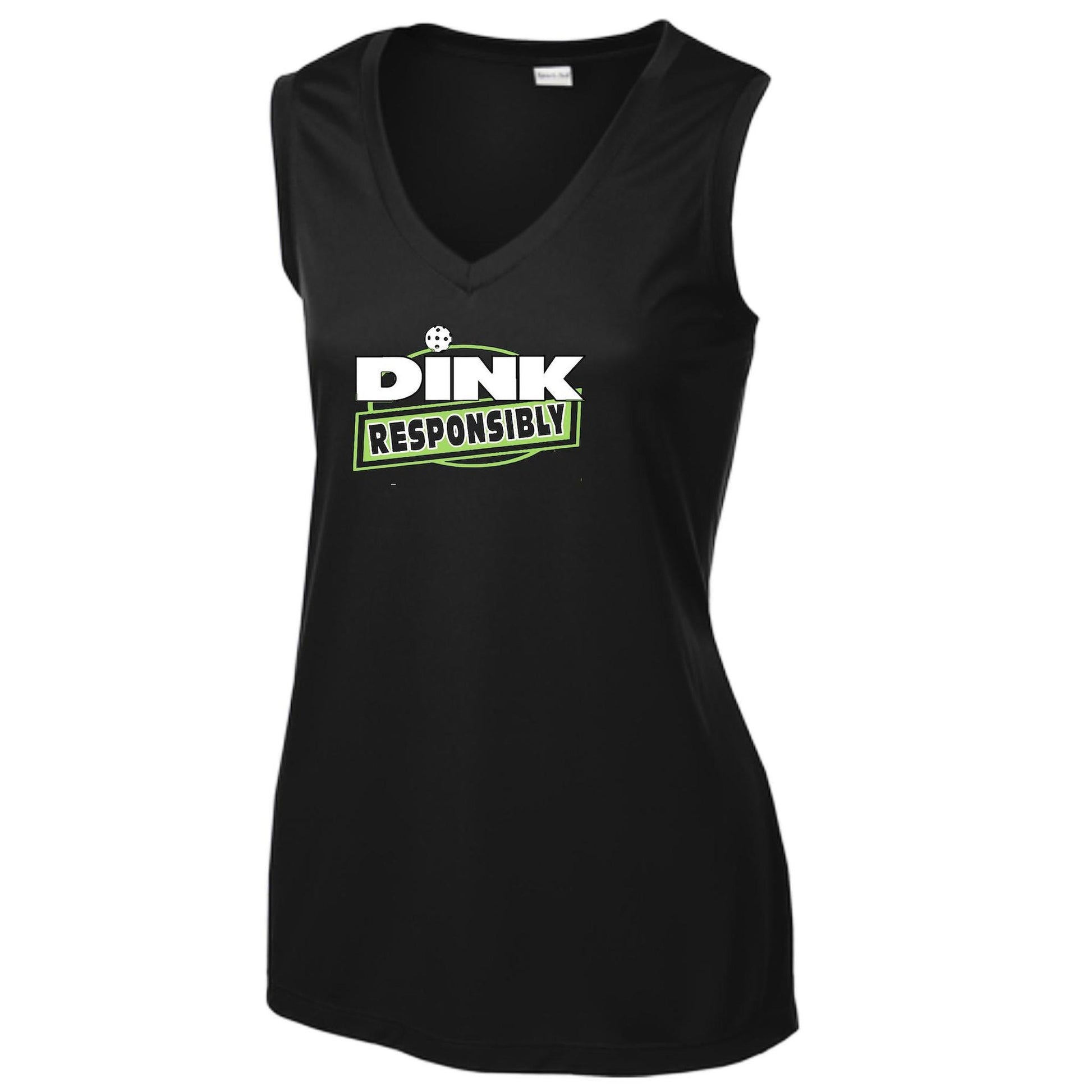 Dink Responsibly | Women’s Sleeveless Athletic Performance T-Shirt | 100% Polyester