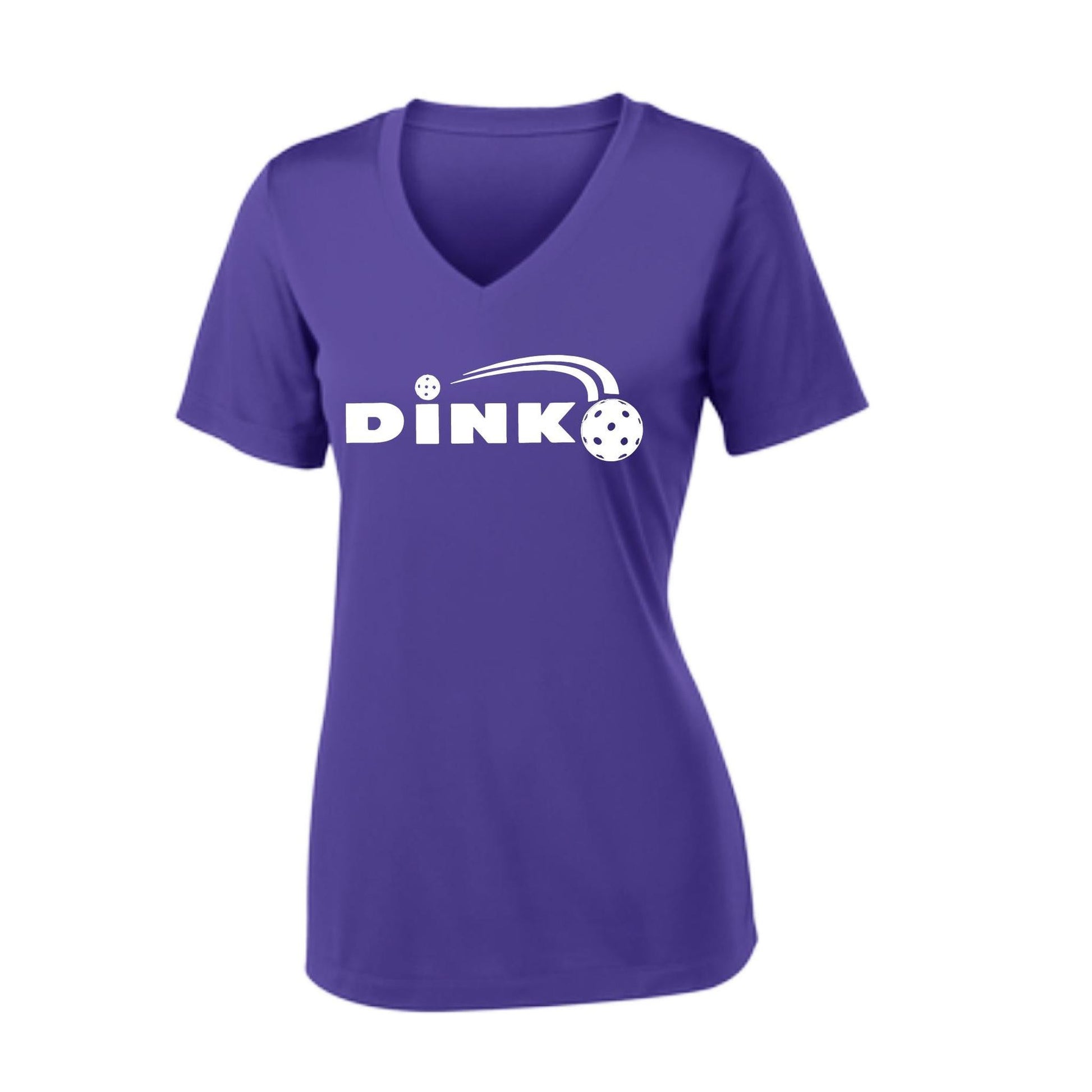 Dink | Women's Short Sleeve V-Neck Pickleball Performance T-Shirts | 100% Polyester