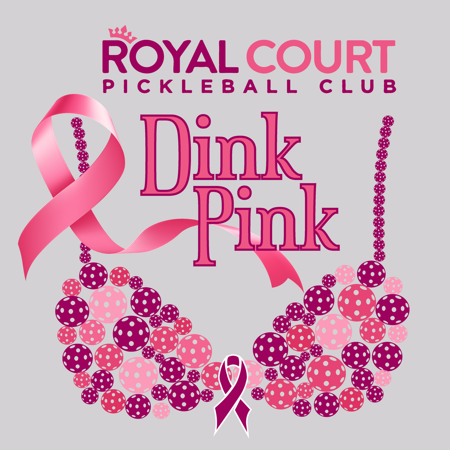 Royal Court Dink Pink | Women's Short Sleeve V-Neck Pickleball Shirts | 100% Polyester