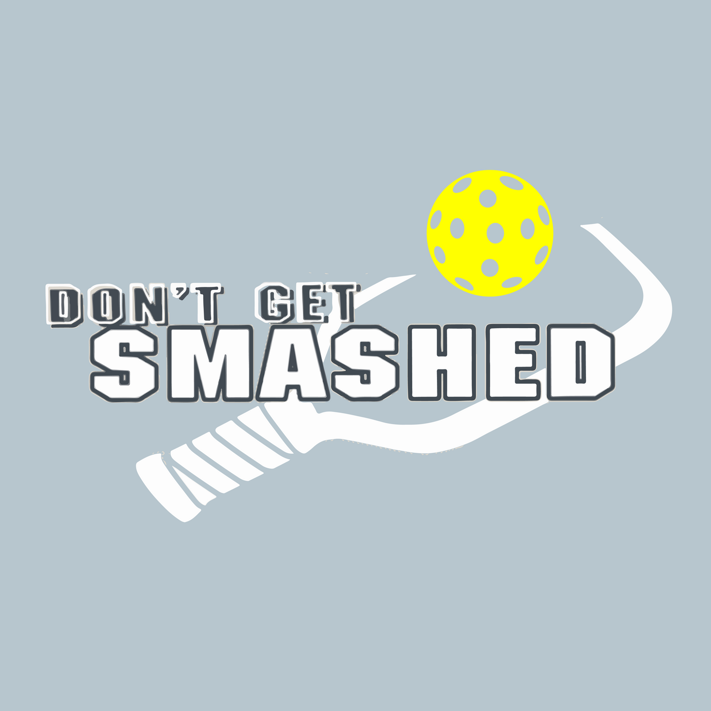 Don't Get Smashed (Pickleball Colors Purple White Yellow) | Men's 1/4 Zip Long Sleeve Pullover Athletic Shirt | 100% Polyester