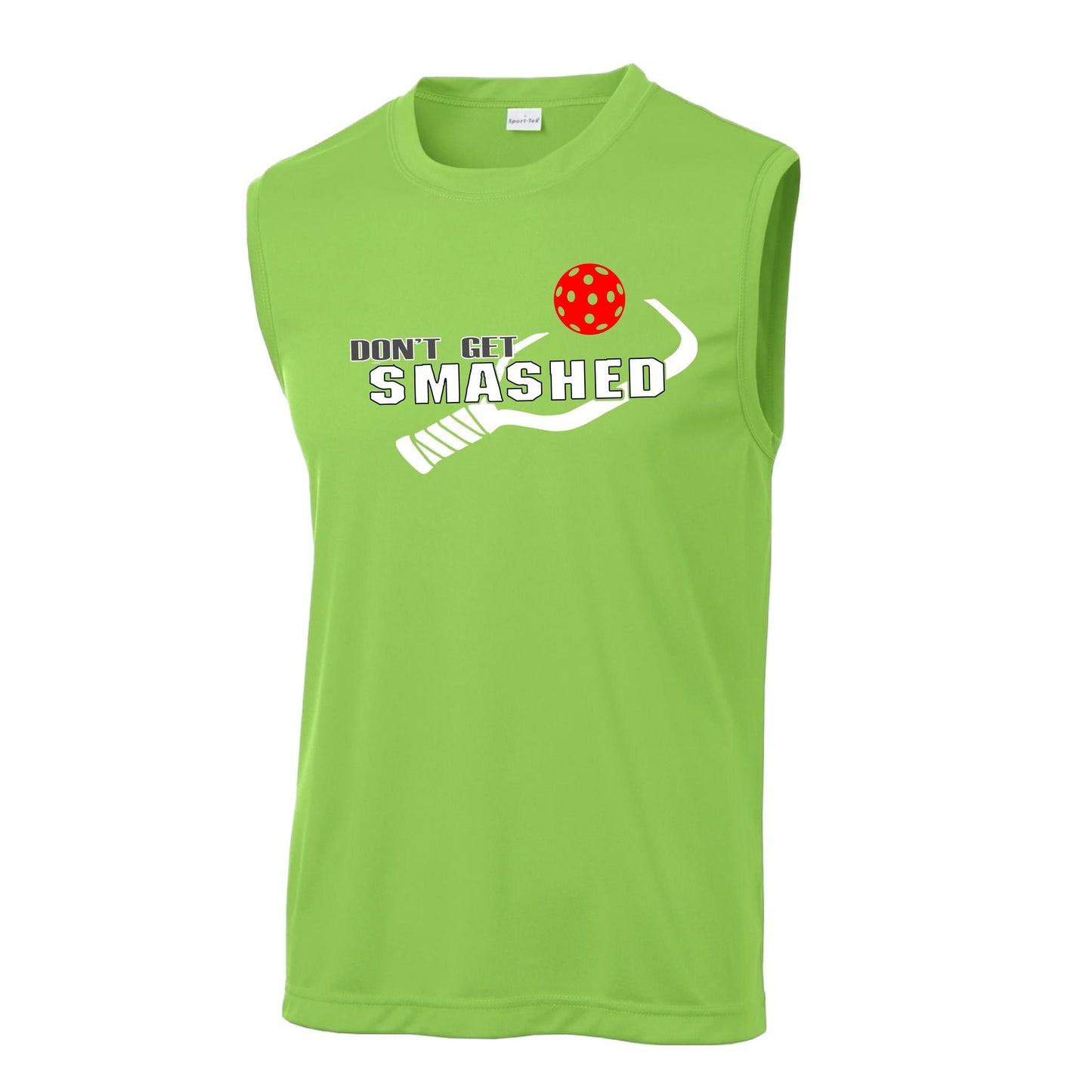 Don't Get Smashed (10 Custom Pickleball Colors) | Men's Sleeveless Pickleball Performance T-Shirt | 100% Polyester