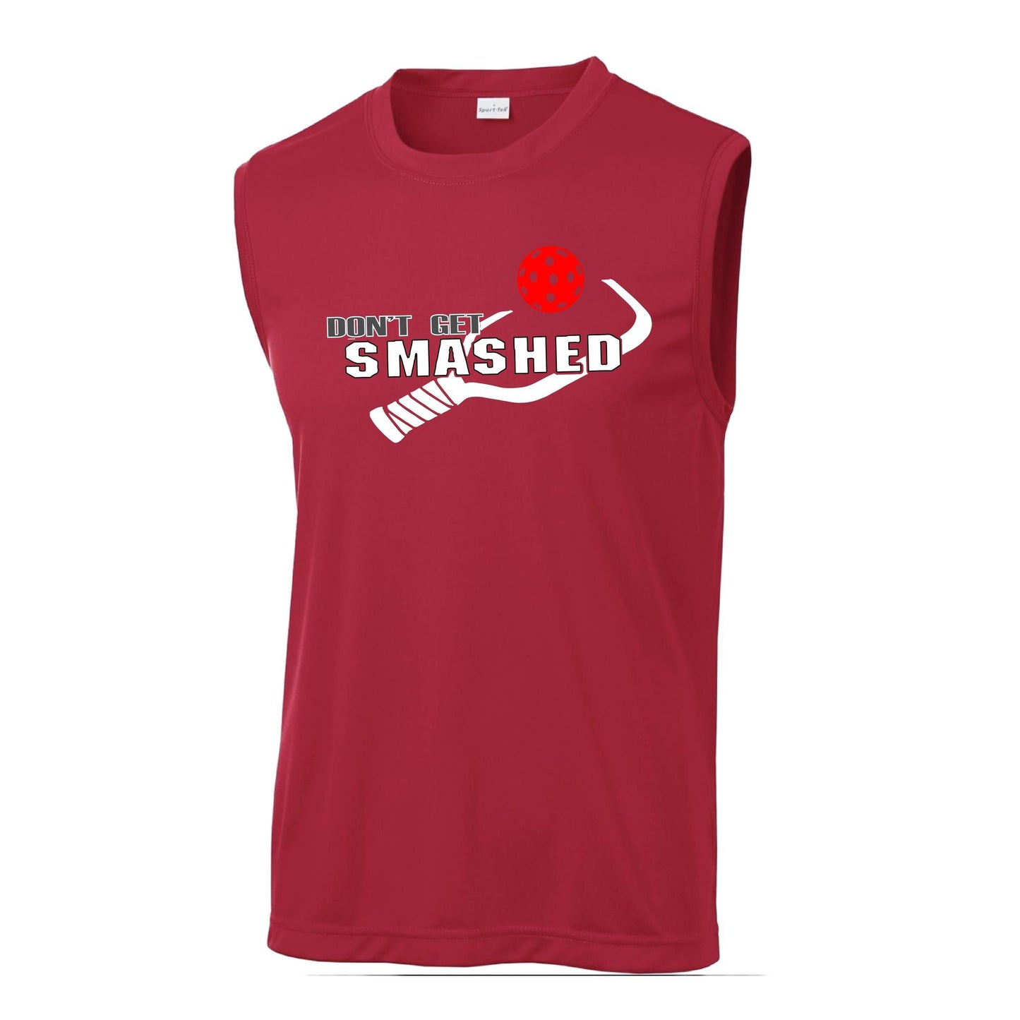 Don't Get Smashed (10 Custom Pickleball Colors) | Men's Sleeveless Pickleball Performance T-Shirt | 100% Polyester