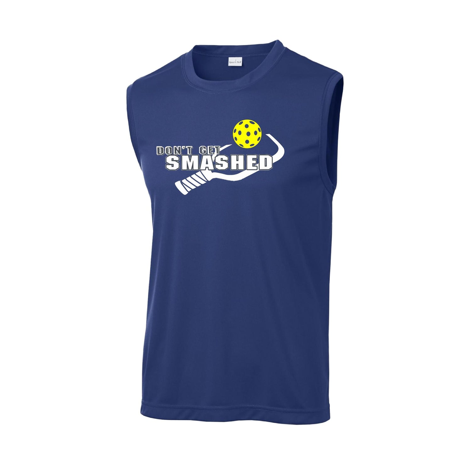 Don't Get Smashed (10 Custom Pickleball Colors) | Men's Sleeveless Pickleball Performance T-Shirt | 100% Polyester