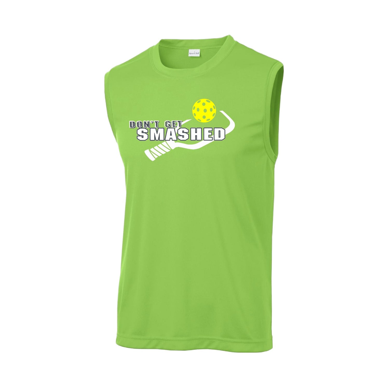 Don't Get Smashed (10 Custom Pickleball Colors) | Men's Sleeveless Pickleball Performance T-Shirt | 100% Polyester
