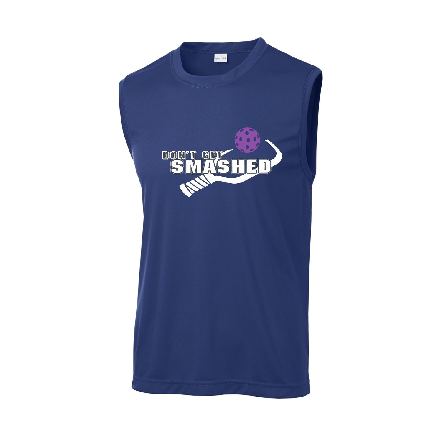 Don't Get Smashed (10 Custom Pickleball Colors) | Men's Sleeveless Pickleball Performance T-Shirt | 100% Polyester
