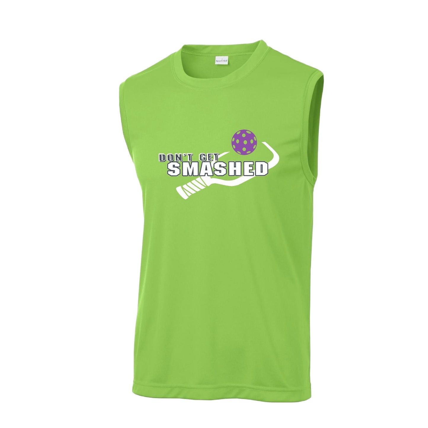 Don't Get Smashed (10 Custom Pickleball Colors) | Men's Sleeveless Pickleball Performance T-Shirt | 100% Polyester