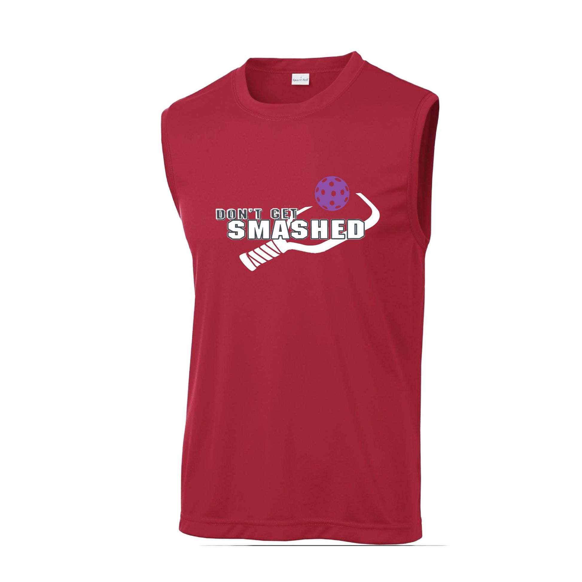 Don't Get Smashed (10 Custom Pickleball Colors) | Men's Sleeveless Pickleball Performance T-Shirt | 100% Polyester