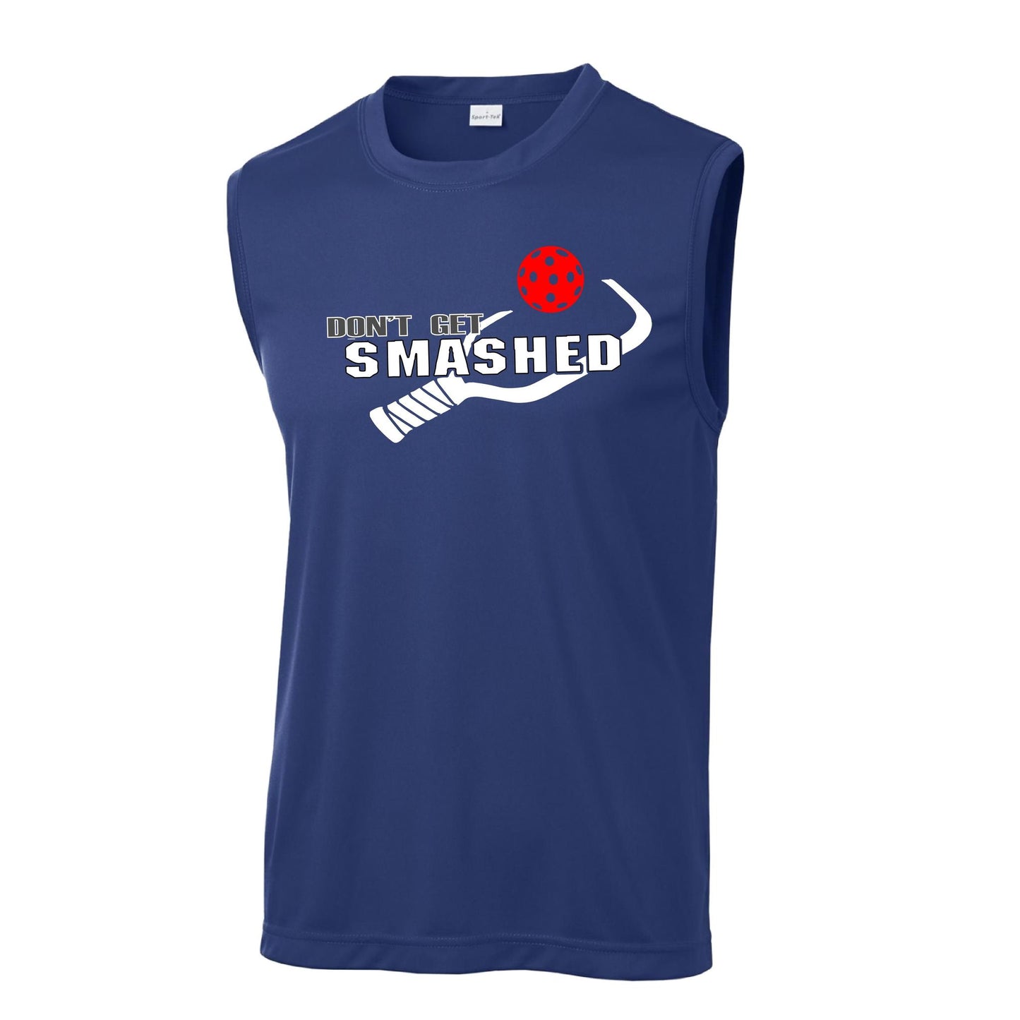 Don't Get Smashed (10 Custom Pickleball Colors) | Men's Sleeveless Pickleball Performance T-Shirt | 100% Polyester