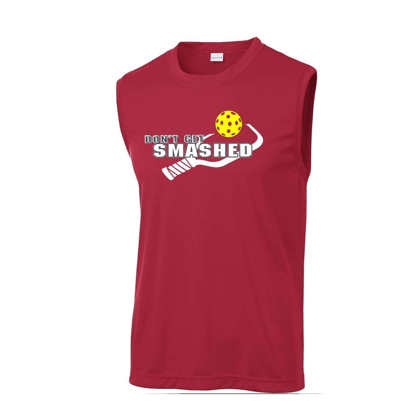 Don't Get Smashed (10 Custom Pickleball Colors) | Men's Sleeveless Pickleball Performance T-Shirt | 100% Polyester