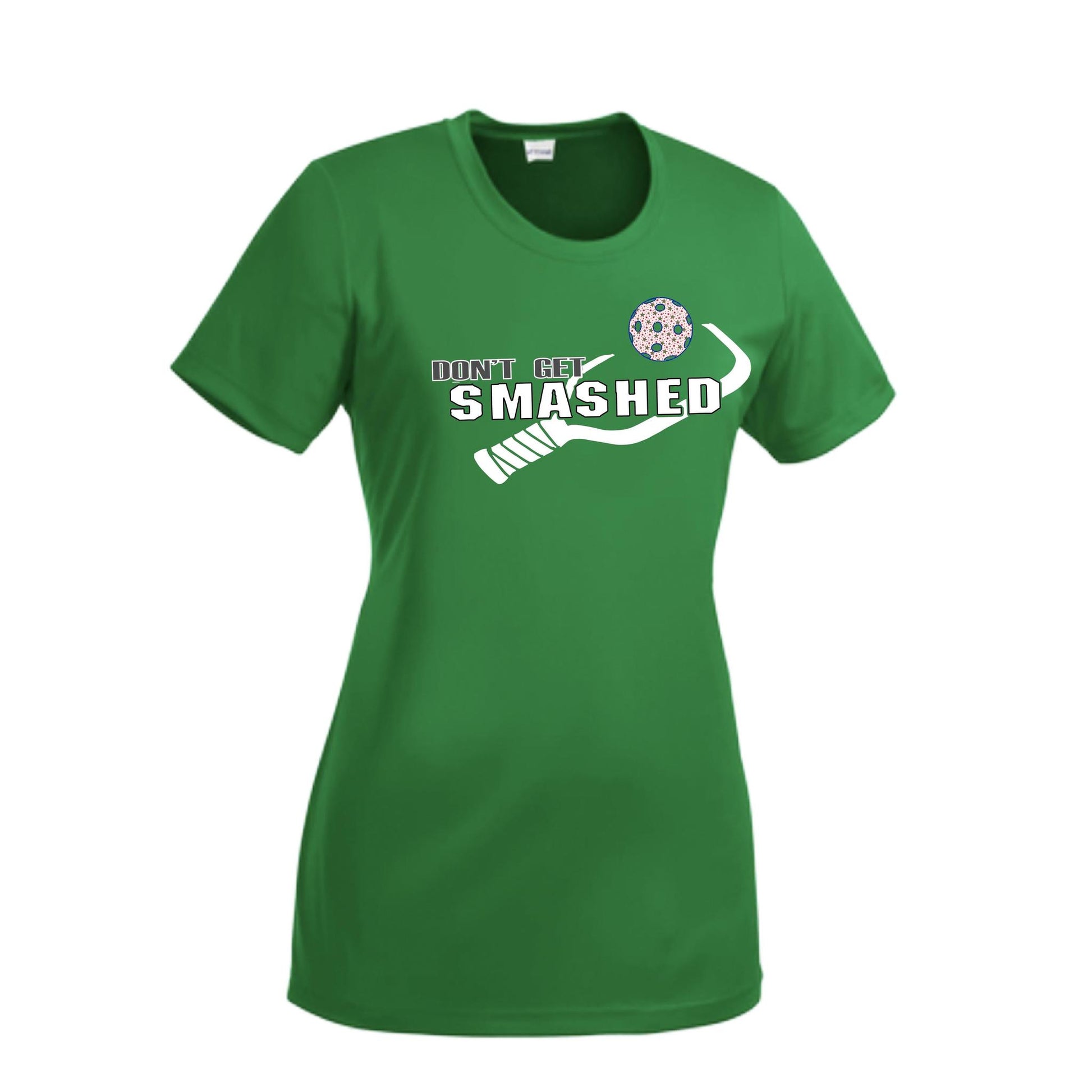 Don't Get Smashed (10 Custom Pickleball Colors) | Women’s Short Sleeve Crewneck Athletic Performance T-Shirts | 100% Polyester