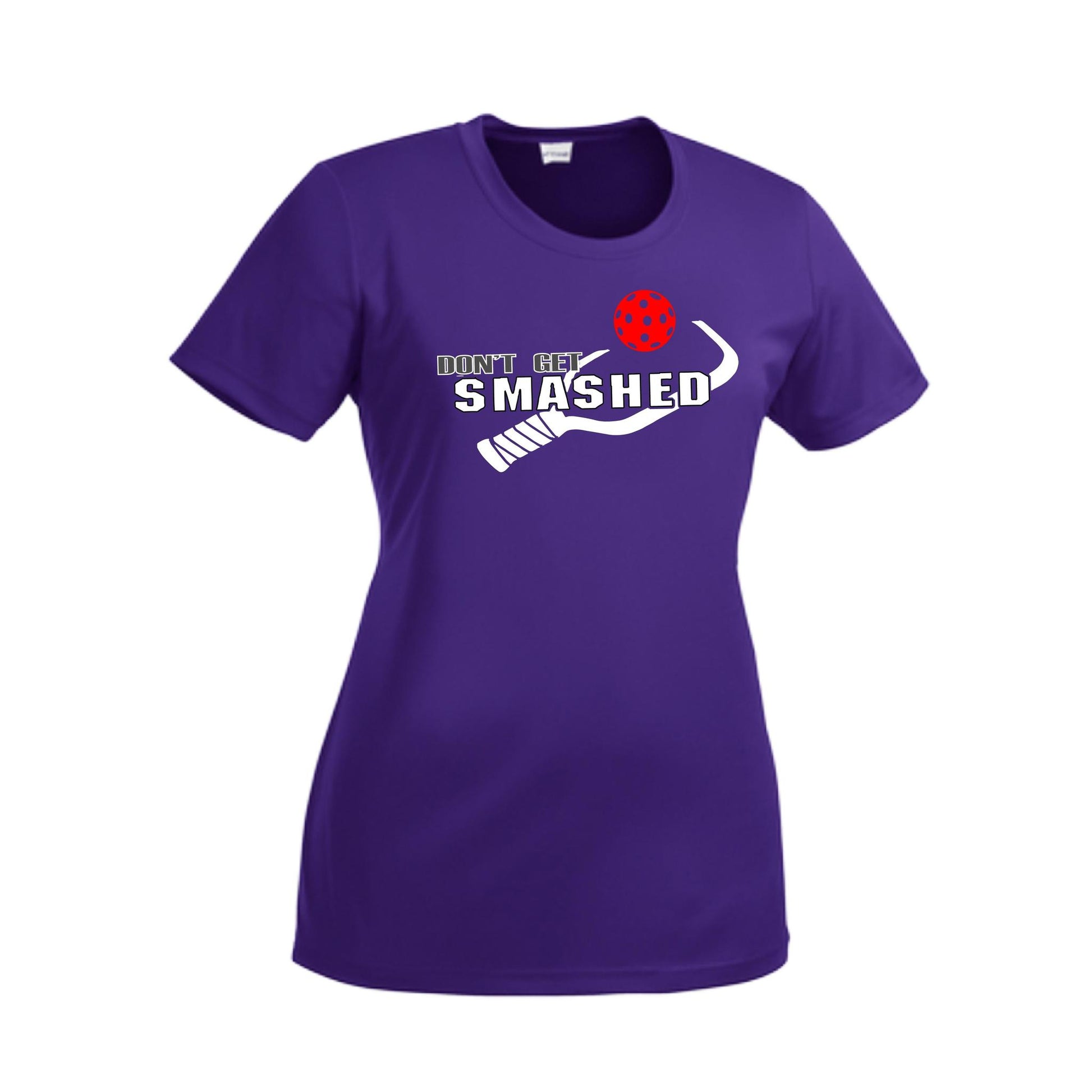 Don't Get Smashed (10 Custom Pickleball Colors) | Women’s Short Sleeve Crewneck Athletic Performance T-Shirts | 100% Polyester