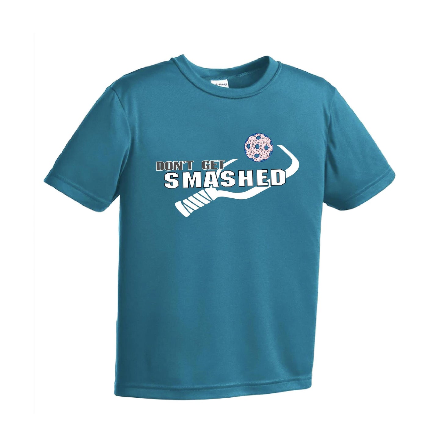 Don't Get Smashed (10 Custom Pickleball Colors) | Youth Short Sleeve Pickleball Performance T-Shirts | 100% Polyester