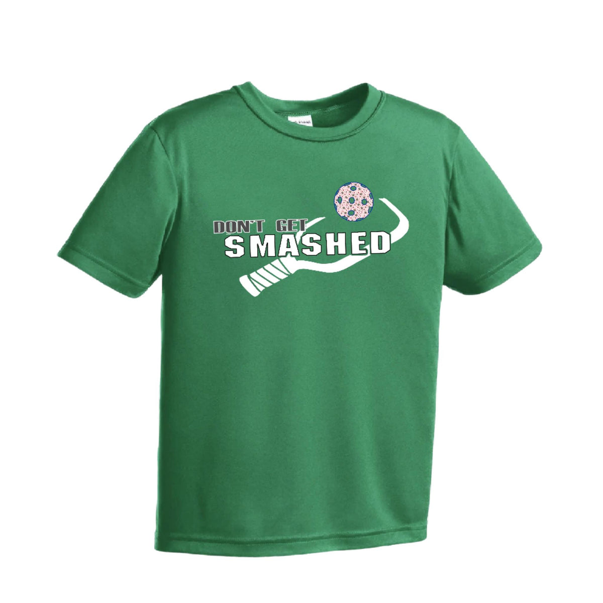 Don't Get Smashed (10 Custom Pickleball Colors) | Youth Short Sleeve Pickleball Performance T-Shirts | 100% Polyester