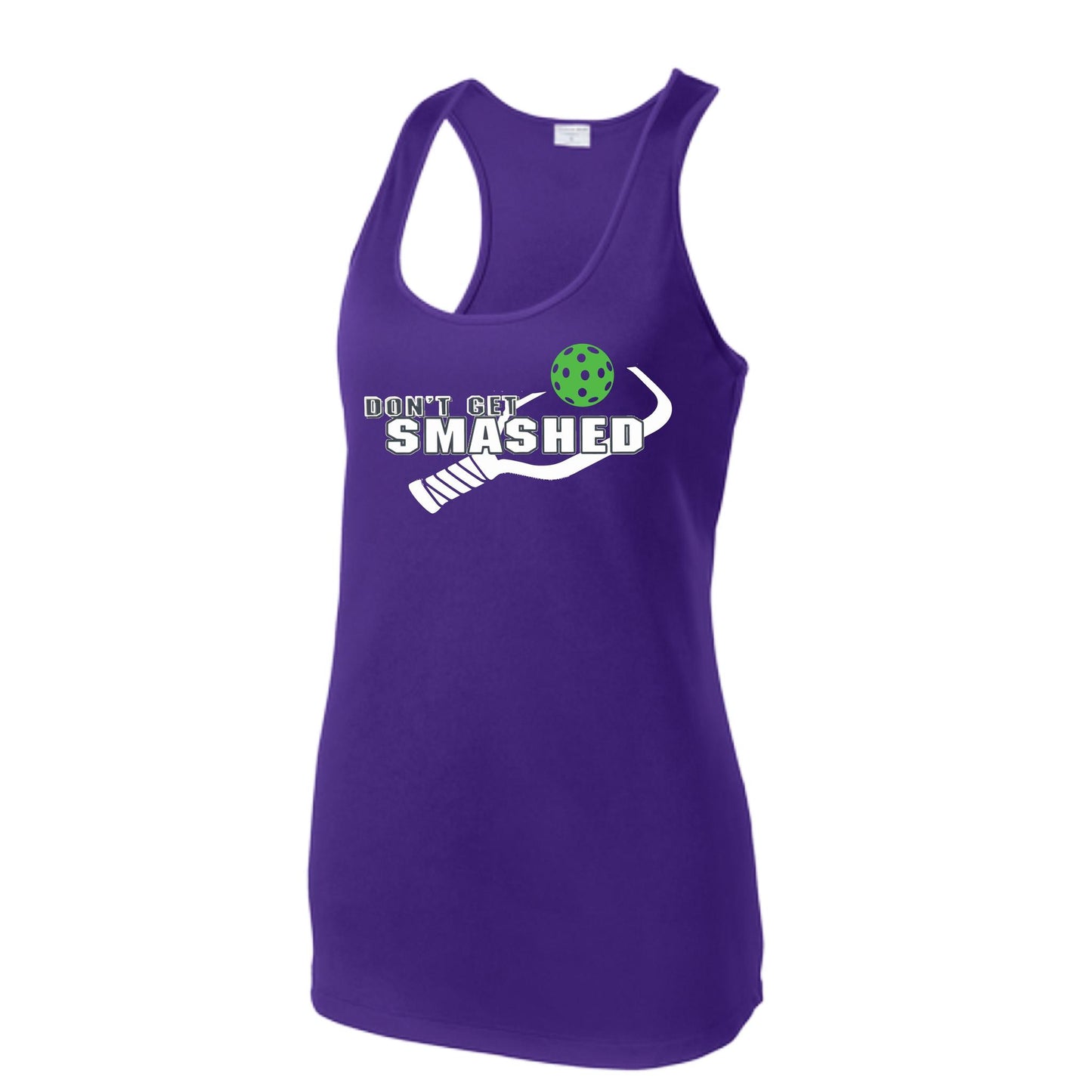 Don't Get Smashed (10 Custom Pickleball Colors) | Women's Racerback Pickleball Tank | 100% Polyester