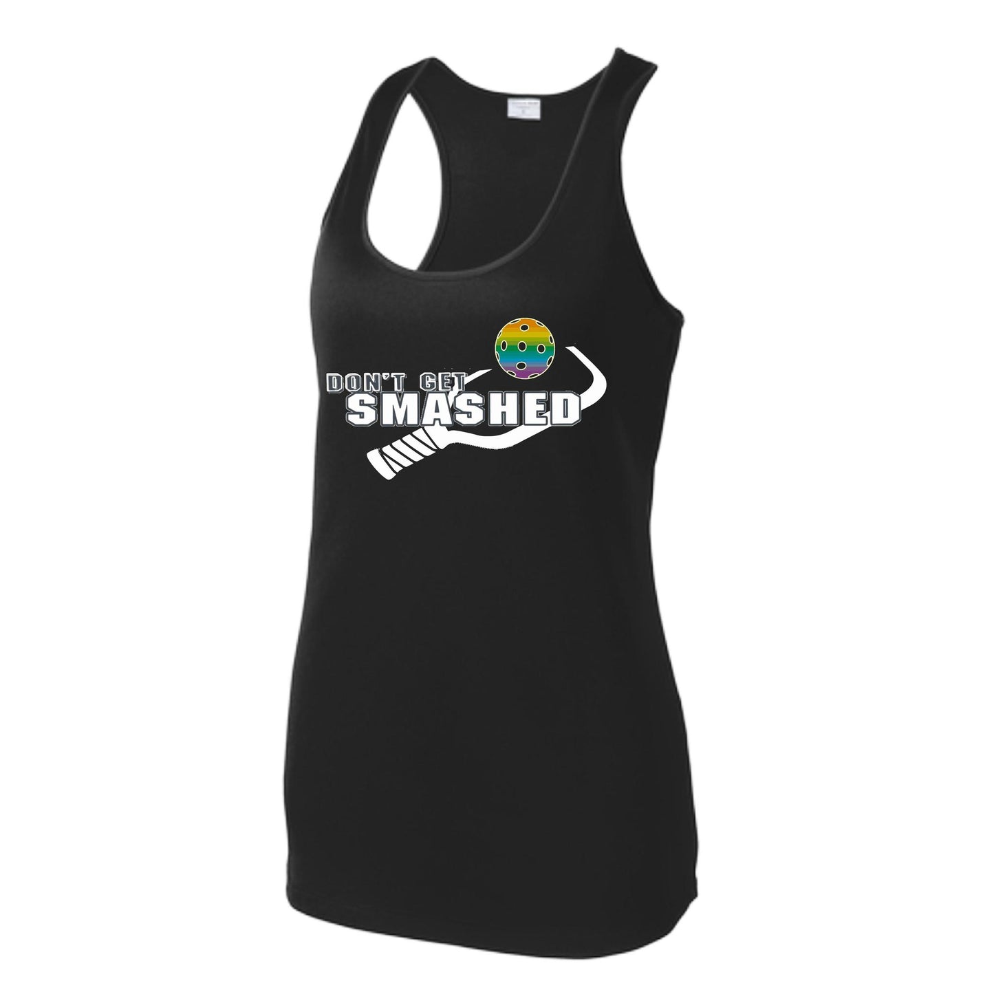 Don't Get Smashed (10 Custom Pickleball Colors) | Women's Racerback Pickleball Tank | 100% Polyester
