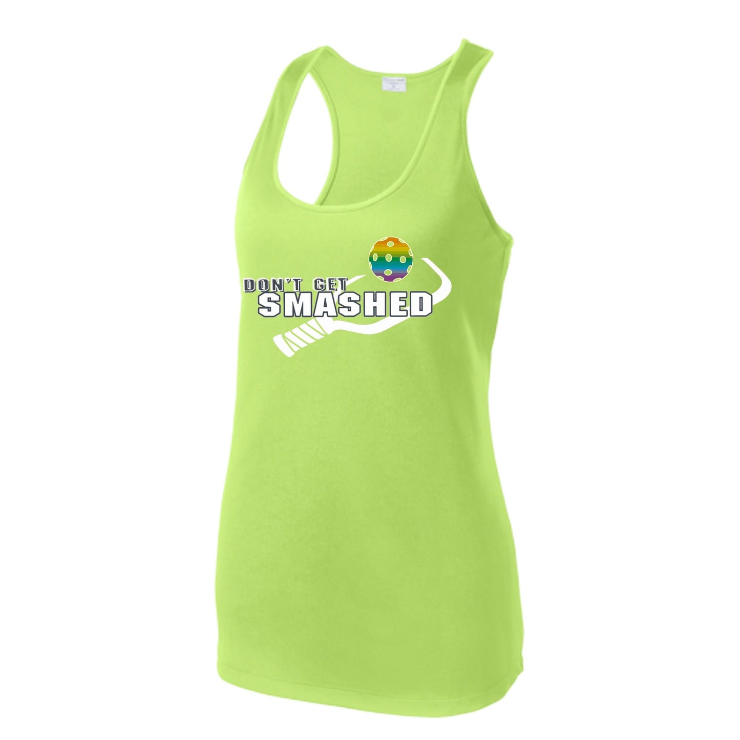 Don't Get Smashed (10 Custom Pickleball Colors) | Women's Racerback Pickleball Tank | 100% Polyester