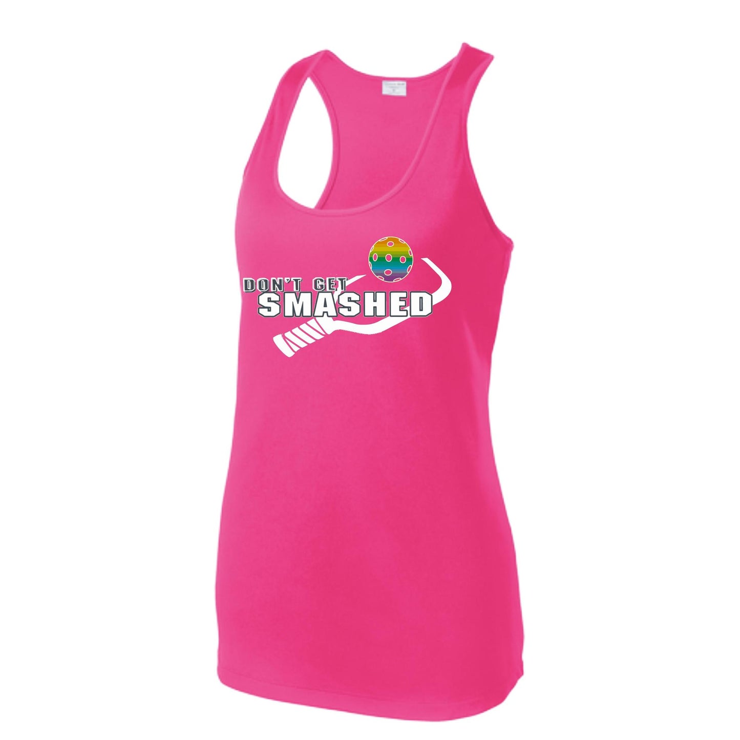 Don't Get Smashed (10 Custom Pickleball Colors) | Women's Racerback Pickleball Tank | 100% Polyester