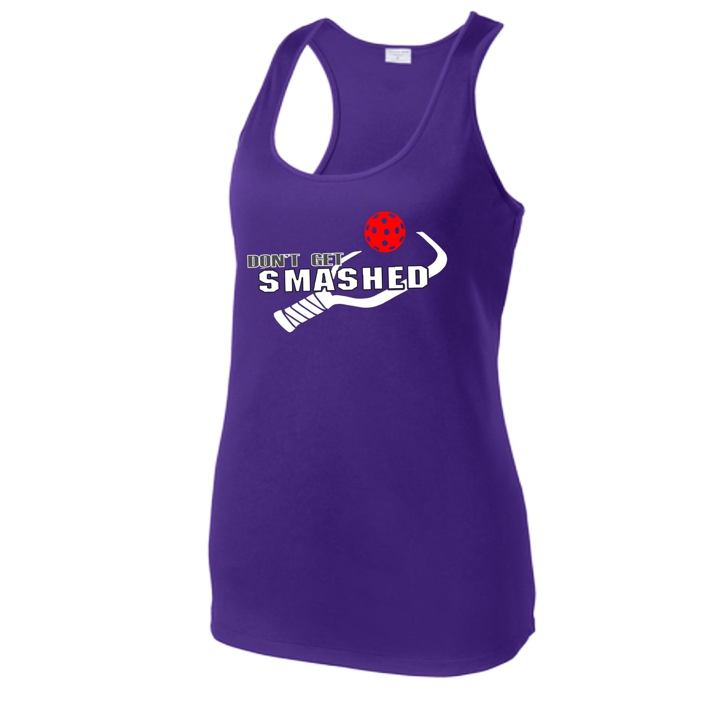 Don't Get Smashed (10 Custom Pickleball Colors) | Women's Racerback Pickleball Tank | 100% Polyester