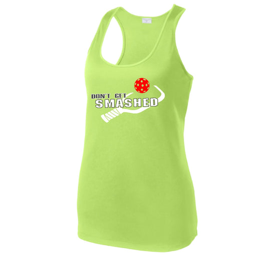 Don't Get Smashed (Colors Red Green Rainbow) Customizable | Women's Racerback Pickleball Tank | 100% Polyester