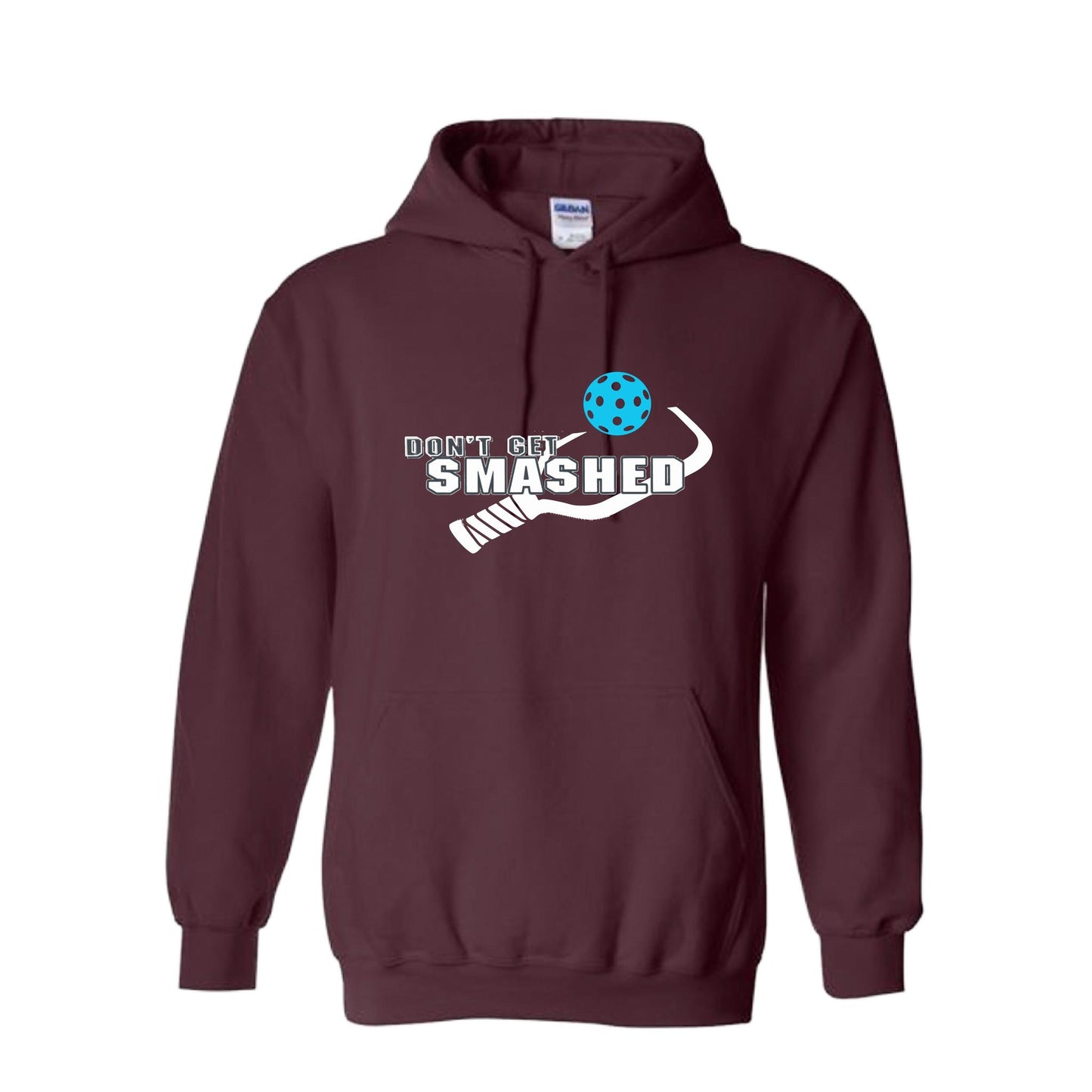 Don't Get Smashed Customizable (Colors Cyan Orange Pink) | Unisex Hoodie Pickleball Sweatshirt | 50% Cotton 50% Polyester