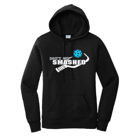 Don't Get Smashed Customizable (Pickleballs Cyan Orange Purple) | Women’s Fitted Hoodie Pickleball Sweatshirt | 50% Cotton 50% Poly Fleece