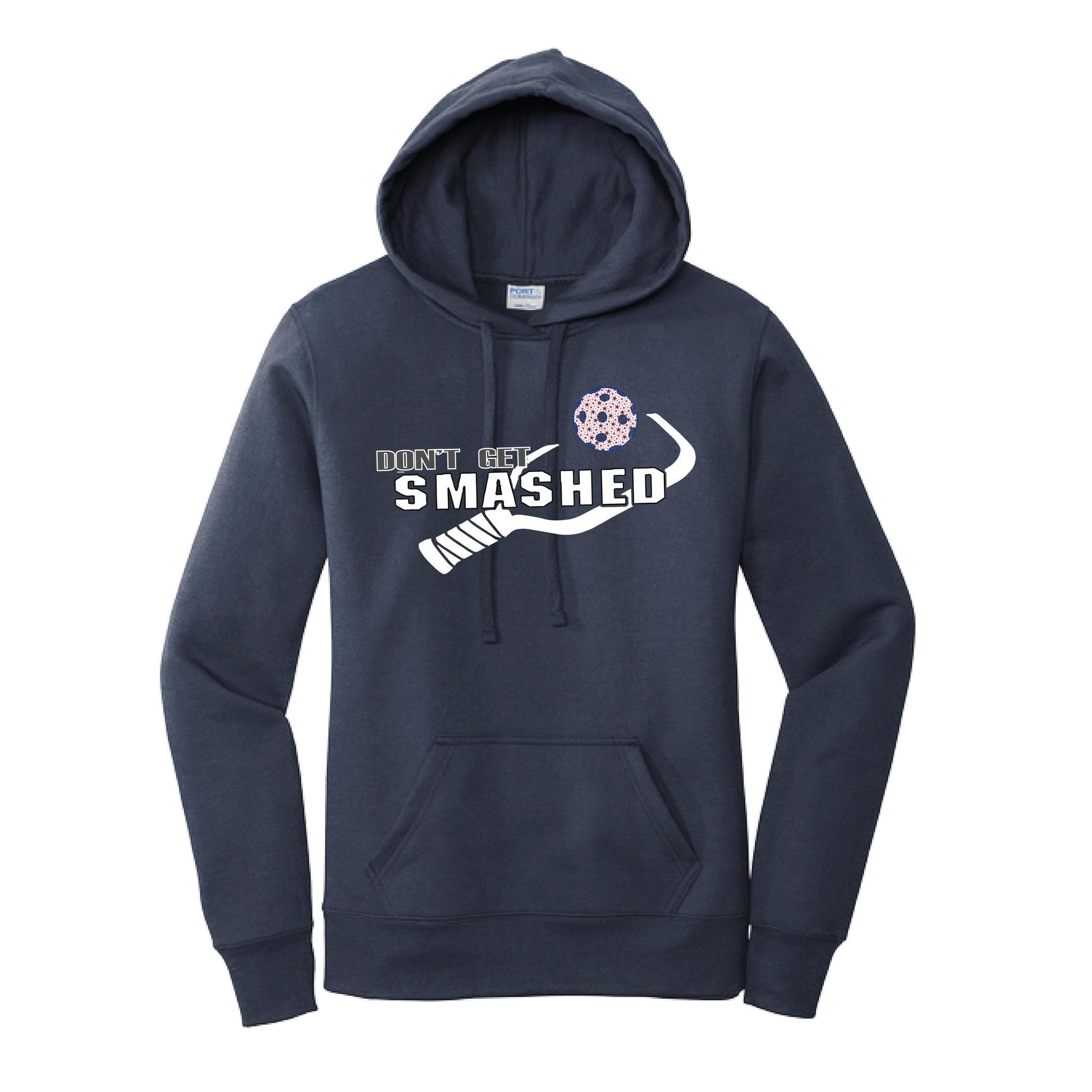 Don't Get Smashed Customizable (Pickleballs Patriotic Stars) | Women’s Fitted Hoodie Pickleball Sweatshirt | 50% Cotton 50% Poly Fleece