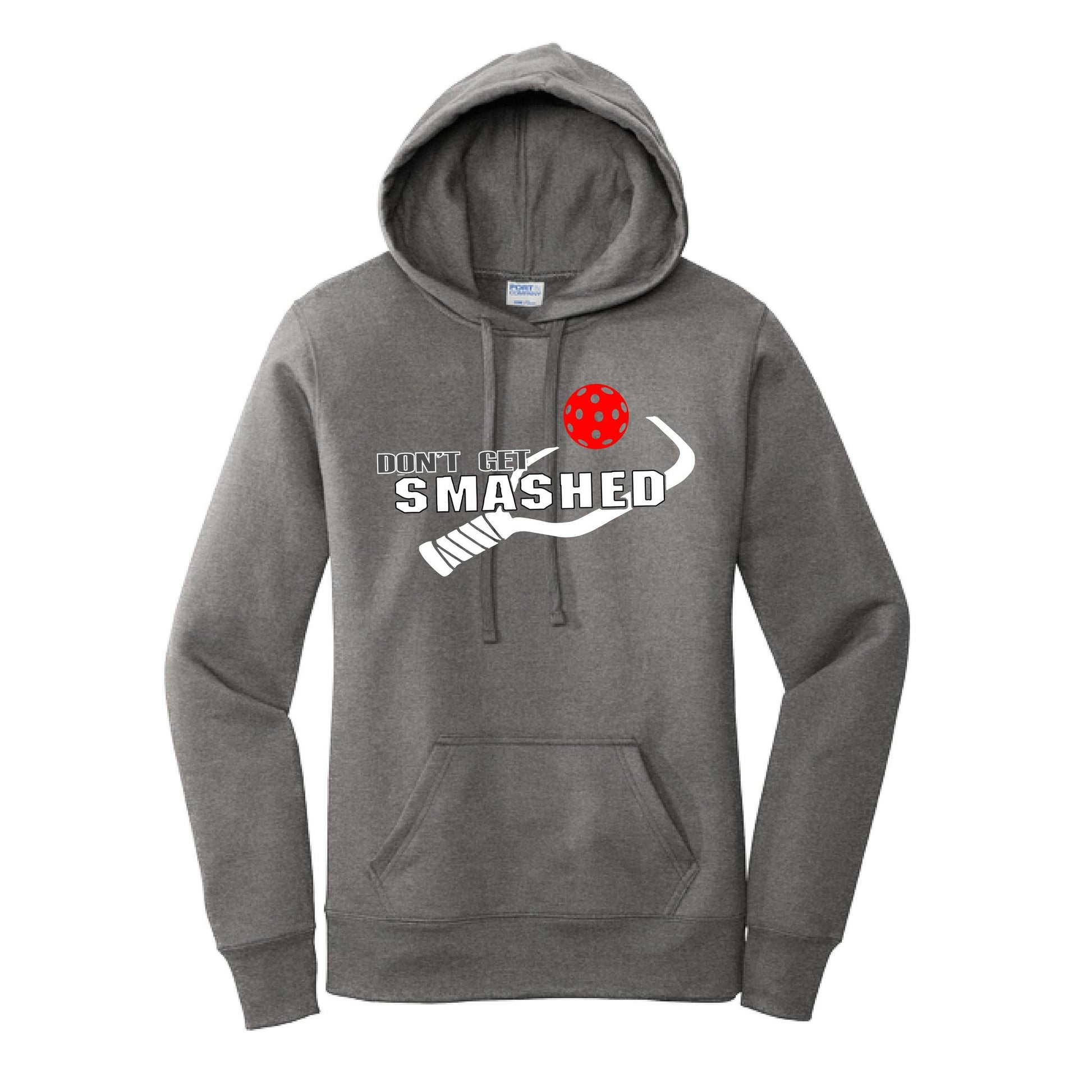 Don't Get Smashed Customizable (Pickleballs Pink Rainbow Red) | Women’s Fitted Hoodie Pickleball Sweatshirt | 50% Cotton 50% Poly Fleece