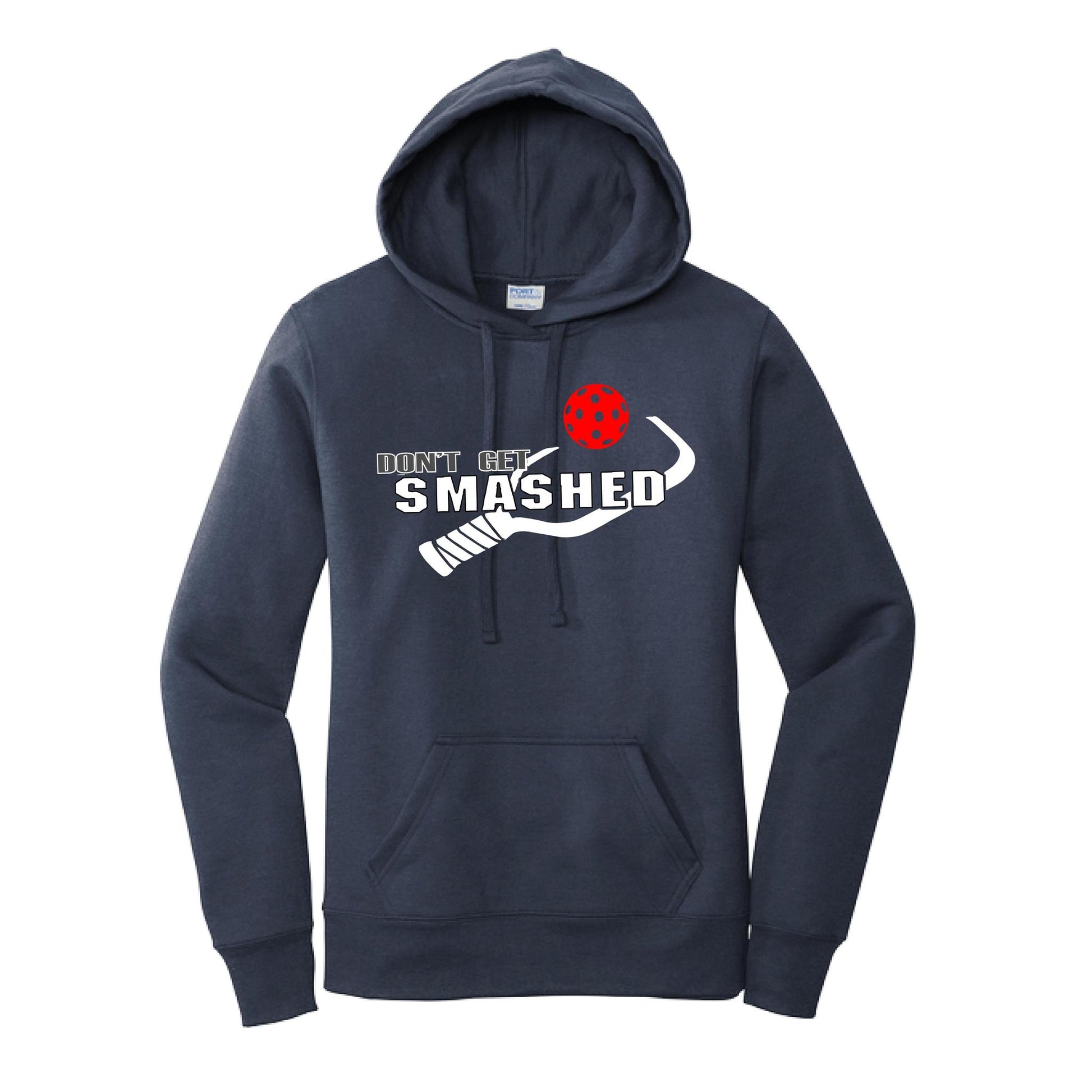 Don't Get Smashed Customizable (Pickleballs Pink Rainbow Red) | Women’s Fitted Hoodie Pickleball Sweatshirt | 50% Cotton 50% Poly Fleece