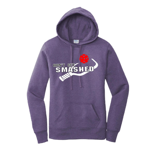 Don't Get Smashed Customizable (Pickleballs Pink Rainbow Red) | Women’s Fitted Hoodie Pickleball Sweatshirt | 50% Cotton 50% Poly Fleece