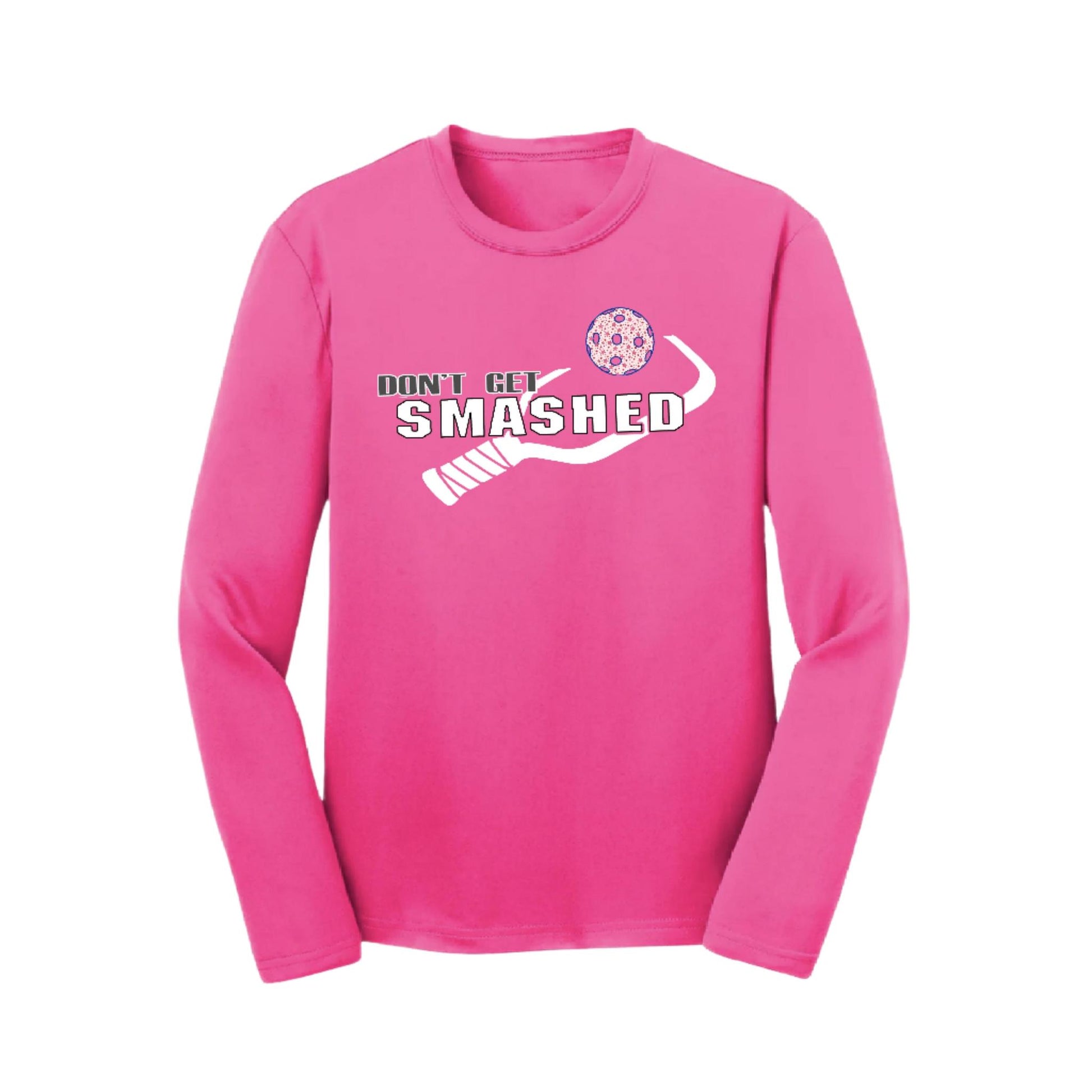 Don't Get Smashed (Patriotic Stars Pickleball) | Youth Long Sleeve Pickleball Performance T-Shirts | 100% Polyester