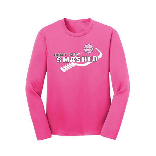 Don't Get Smashed (Patriotic Stars Pickleball) | Youth Long Sleeve Pickleball Performance T-Shirts | 100% Polyester