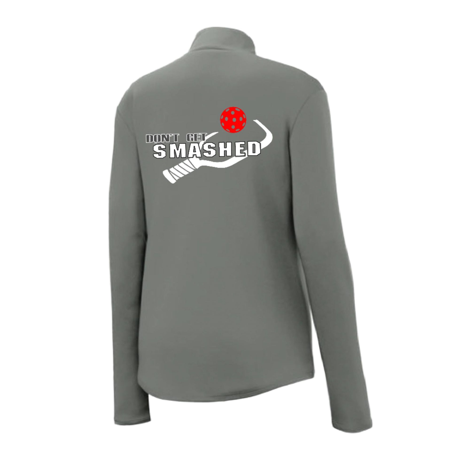 Don't Get Smashed (Pickleball Color Rainbow Red Green) | Women's 1/4 Zip Pullover Athletic Performance Shirt | 100% Polyester