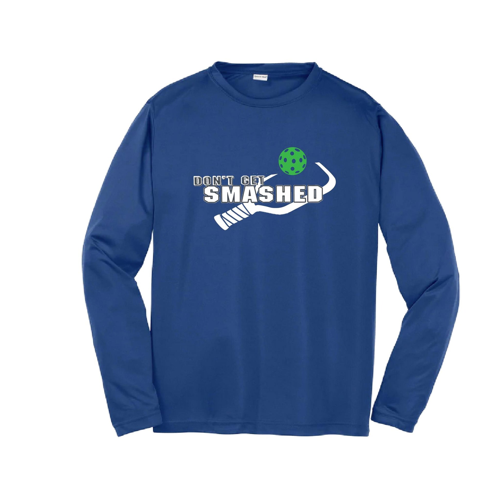 Don't Get Smashed (Red Rainbow Green Pickleball Colors) | Youth Long Sleeve Pickleball Performance T-Shirts | 100% Polyester