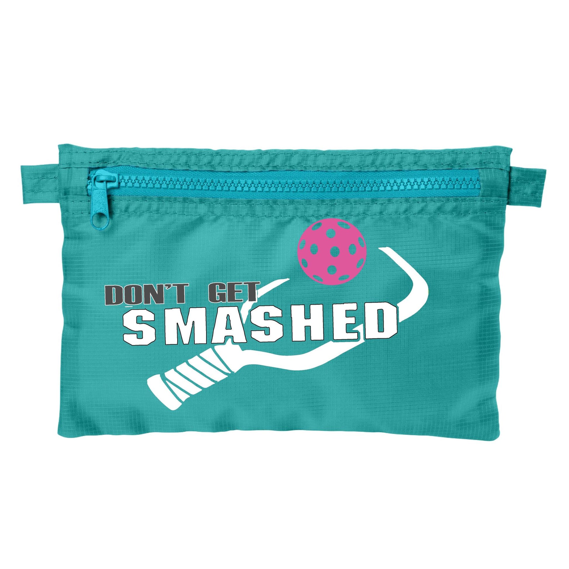 Don't Get Smashed With Pickleballs (Customizable) | Pickleball Cosmetic Stash Pouch Bag | Small Size Court Stash Bag